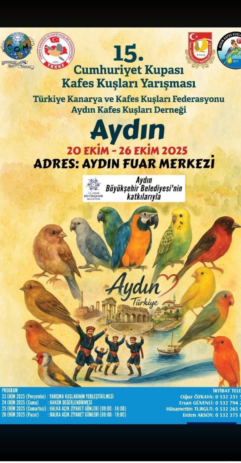 15. Cumhuriyet Kupası Kafes Kuşları Yarışması